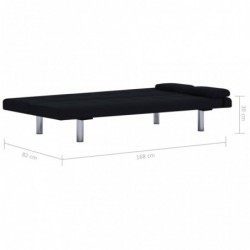 Schlafsofa mit zwei Kissen Schwarz Polyester