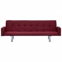 Schlafsofa mit Armlehnen Weinrot Polyester