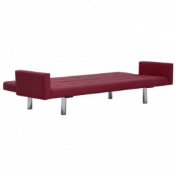 Schlafsofa mit Armlehnen Weinrot Polyester