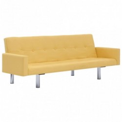 Schlafsofa mit Armlehnen Gelb Polyester