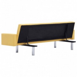 Schlafsofa mit Armlehnen Gelb Polyester
