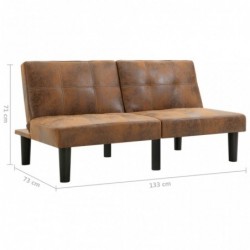 2-Sitzer-Sofa Braun Wildleder-Optik