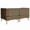 Modular-Ecksofas 2 Stk. mit Auflagen Stoff Braun