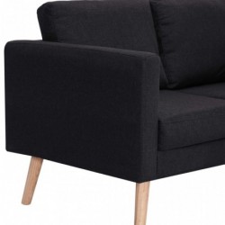 2-Sitzer-Sofa Stoff Schwarz