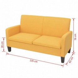 2-Sitzersofa 135 x 65 x76 cm Gelb