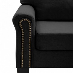 2-Sitzer-Sofa Schwarz Stoff