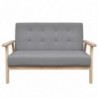 Sofa-Set 2-tlg. Stoff Hellgrau