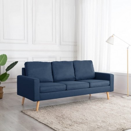 3-Sitzer-Sofa Blau Stoff