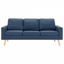 3-Sitzer-Sofa Blau Stoff