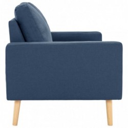 3-Sitzer-Sofa Blau Stoff