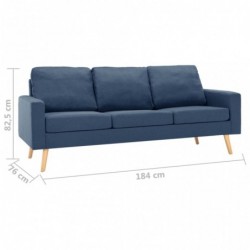 3-Sitzer-Sofa Blau Stoff