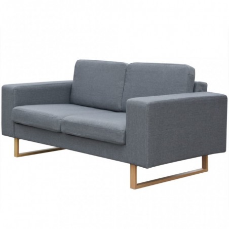 2-Sitzer Sofa Stoff Hellgrau