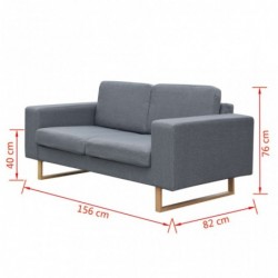 2-Sitzer Sofa Stoff Hellgrau