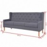 3-Sitzer-Sofa Stoff Grau