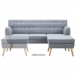 Sofa in L-Form Stoffbezug 171,5 x 138 x 81,5 cm Hellgrau