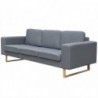 3-Sitzer Sofa Stoff Hellgrau