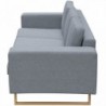 3-Sitzer Sofa Stoff Hellgrau