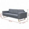 3-Sitzer Sofa Stoff Hellgrau