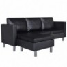 L-förmiges Sofa 3-Sitzer Kunstleder Schwarz