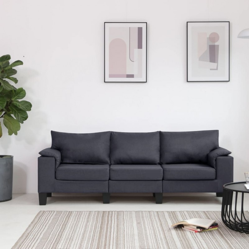 3-Sitzer-Sofa Dunkelgrau Stoff