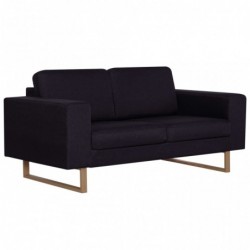 2-Sitzer-Sofa Stoff Schwarz