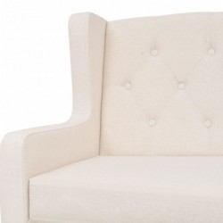 3-Sitzer-Sofa Stoff Cremeweiß