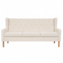 3-Sitzer-Sofa Stoff Cremeweiß