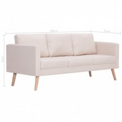 3-Sitzer-Sofa Stoff Cremeweiß