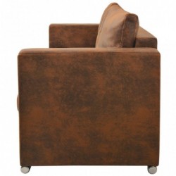 3-Sitzer Sofa 191 x 73 x 82 cm Künstliches Wildleder