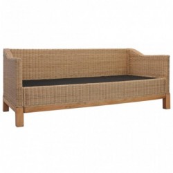 3-Sitzer-Sofa mit Polstern Natürliches Rattan