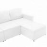 Modulares 3-Sitzer-Schlafsofa Weiß Kunstleder