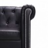 Chesterfield Sofa in L-Form Kunstleder Schwarz