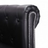 Chesterfield-Sofa in L-Form Kunstleder Schwarz