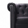 Chesterfield-Sofa in L-Form Kunstleder Schwarz