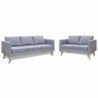 Sofa Set 2-Sitzer und 3-Sitzer Stoff Hellgrau