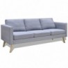 Sofa Set 2-Sitzer und 3-Sitzer Stoff Hellgrau