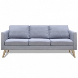 Sofa Set 2-Sitzer und 3-Sitzer Stoff Hellgrau