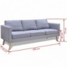 Sofa Set 2-Sitzer und 3-Sitzer Stoff Hellgrau