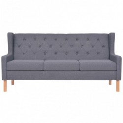 Sofa-Set 2-tlg. Stoff Grau