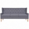 Sofa-Set 2-tlg. Stoff Grau