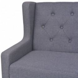 Sofa-Set 2-tlg. Stoff Grau