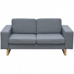 2-Sitzer und 3-Sitzer Sofa Set Hellgrau