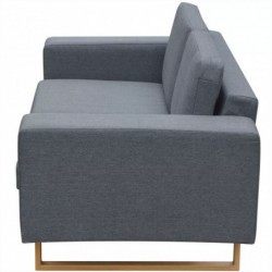 2-Sitzer und 3-Sitzer Sofa Set Hellgrau