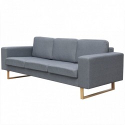 2-Sitzer und 3-Sitzer Sofa Set Hellgrau