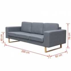 2-Sitzer und 3-Sitzer Sofa Set Hellgrau