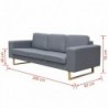 2-Sitzer und 3-Sitzer Sofa Set Hellgrau