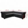 Chesterfield Ecksofa 5-Sitzer Kunstleder Schwarz