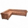 Chesterfield Ecksofa 6-Sitzer Kunstleder Braun