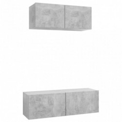 2-tlg. TV-Schrank-Set Betongrau Spanplatte