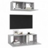 2-tlg. TV-Schrank-Set Betongrau Spanplatte